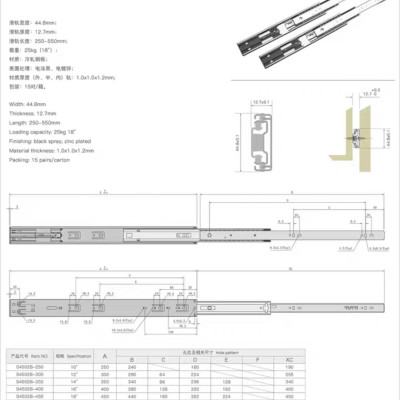 TUTTI三節式滑軌