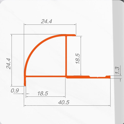 收口條18MM轉角圓弧3米